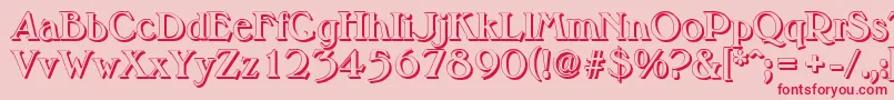 MelbourneshadowBold Font – Red Fonts on Pink Background