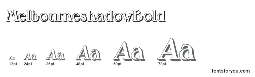 Размеры шрифта MelbourneshadowBold