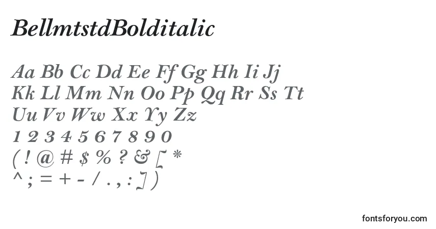 Czcionka BellmtstdBolditalic – alfabet, cyfry, specjalne znaki