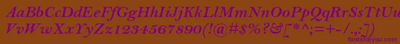 BellmtstdBolditalic Font – Purple Fonts on Brown Background