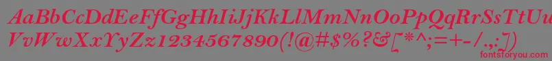 BellmtstdBolditalic Font – Red Fonts on Gray Background