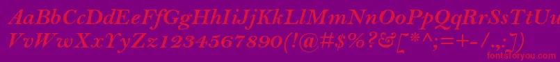 BellmtstdBolditalic Font – Red Fonts on Purple Background