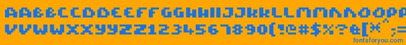 PixelTactical Font – Blue Fonts on Orange Background