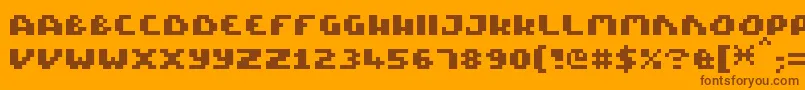 PixelTactical Font – Brown Fonts on Orange Background