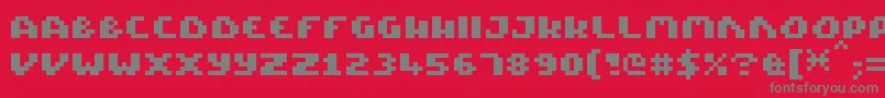 Czcionka PixelTactical – szare czcionki na czerwonym tle