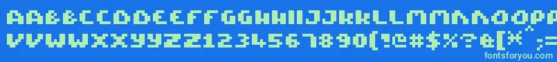 PixelTactical Font – Green Fonts on Blue Background