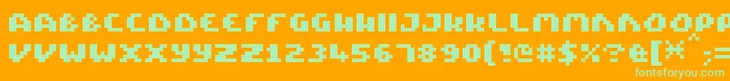 PixelTactical Font – Green Fonts on Orange Background