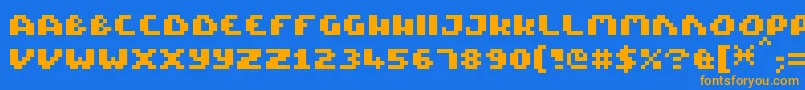 PixelTactical Font – Orange Fonts on Blue Background