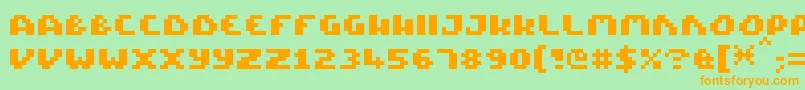 PixelTactical Font – Orange Fonts on Green Background