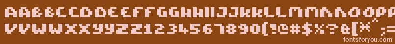 フォントPixelTactical – 茶色の背景にピンクのフォント