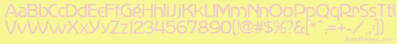 MadisonAvenue-fontti – vaaleanpunaiset fontit keltaisella taustalla