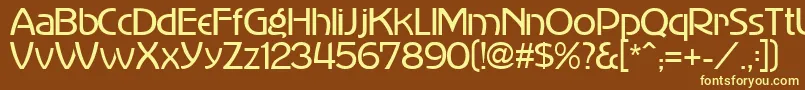 MadisonAvenue-fontti – keltaiset fontit ruskealla taustalla