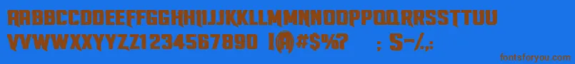 StallionsPersonnalUseOnly Font – Brown Fonts on Blue Background