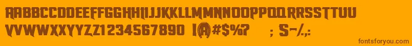 Fonte StallionsPersonnalUseOnly – fontes marrons em um fundo laranja