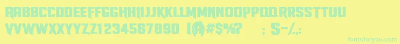 StallionsPersonnalUseOnly-Schriftart – Grüne Schriften auf gelbem Hintergrund