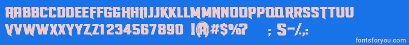StallionsPersonnalUseOnly-Schriftart – Rosa Schriften auf blauem Hintergrund