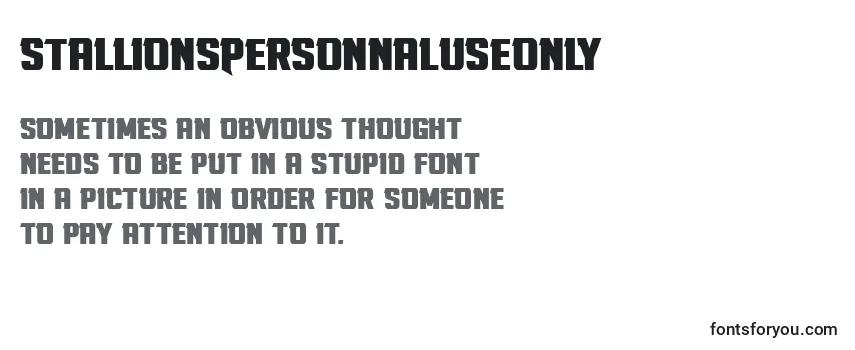 StallionsPersonnalUseOnly Font