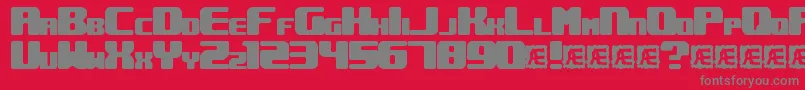 フォントUnderwhe – 赤い背景に灰色の文字