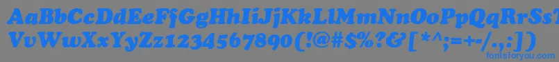 フォントCookieItalic – 灰色の背景に青い文字