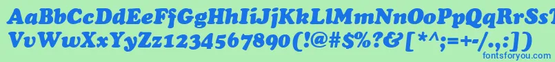 フォントCookieItalic – 青い文字は緑の背景です。