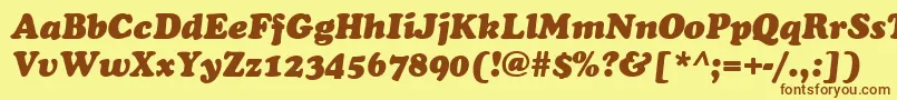 Fonte CookieItalic – fontes marrons em um fundo amarelo