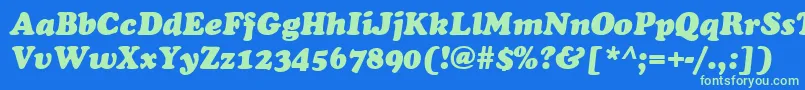 Шрифт CookieItalic – зелёные шрифты на синем фоне