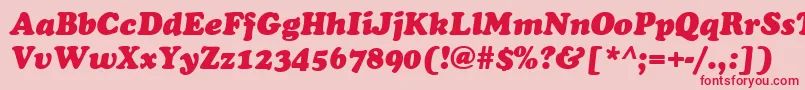 フォントCookieItalic – ピンクの背景に赤い文字