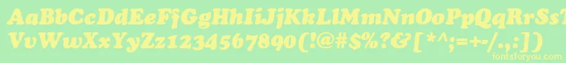 CookieItalic Font – Yellow Fonts on Green Background