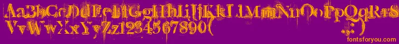 Шрифт Retro ffy – оранжевые шрифты на фиолетовом фоне