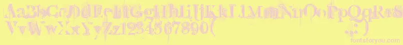 Retro ffy Font – Pink Fonts on Yellow Background