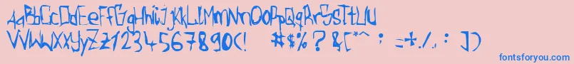 Torgny Font – Blue Fonts on Pink Background