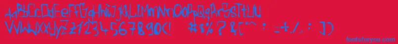 Torgny Font – Blue Fonts on Red Background