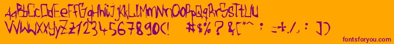Torgny Font – Purple Fonts on Orange Background