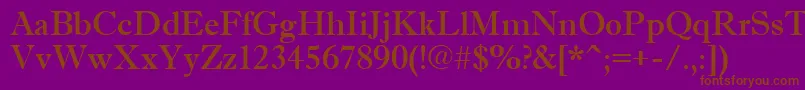 AAntiquetrady-Schriftart – Braune Schriften auf violettem Hintergrund