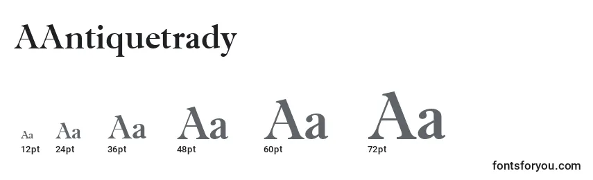 Размеры шрифта AAntiquetrady