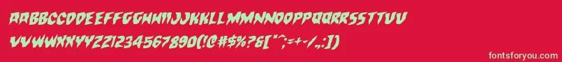フォントCountsuckularotal – 赤い背景に緑の文字