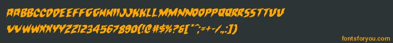 フォントCountsuckularotal – 黒い背景にオレンジの文字