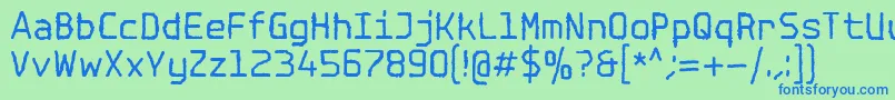 フォントSpotlightTypewriterNc – 青い文字は緑の背景です。