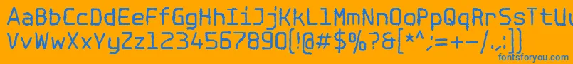 フォントSpotlightTypewriterNc – オレンジの背景に青い文字