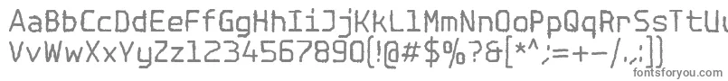 SpotlightTypewriterNc-fontti – harmaat kirjasimet valkoisella taustalla