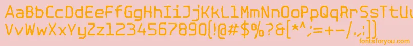 SpotlightTypewriterNc-fontti – oranssit fontit vaaleanpunaisella taustalla