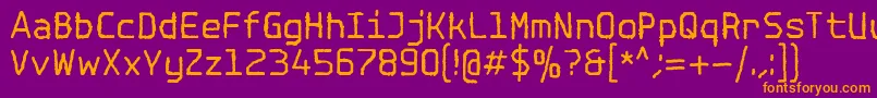 SpotlightTypewriterNc-Schriftart – Orangefarbene Schriften auf violettem Hintergrund