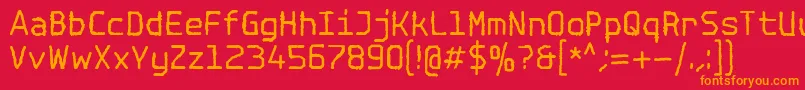 フォントSpotlightTypewriterNc – 赤い背景にオレンジの文字