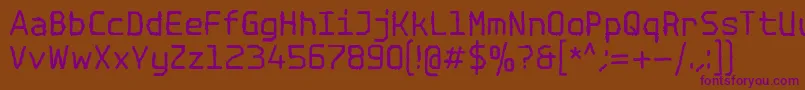 フォントSpotlightTypewriterNc – 紫色のフォント、茶色の背景