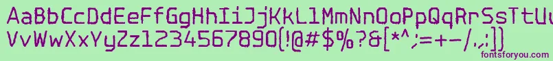 フォントSpotlightTypewriterNc – 緑の背景に紫のフォント