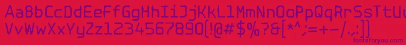 Czcionka SpotlightTypewriterNc – fioletowe czcionki na czerwonym tle