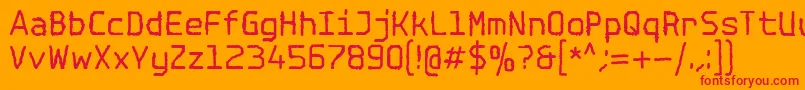 SpotlightTypewriterNc-Schriftart – Rote Schriften auf orangefarbenem Hintergrund