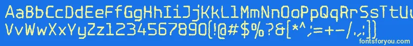 フォントSpotlightTypewriterNc – 黄色の文字、青い背景