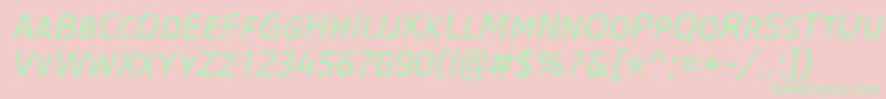 CoreSansMSc45RegularItalic Font – Green Fonts on Pink Background