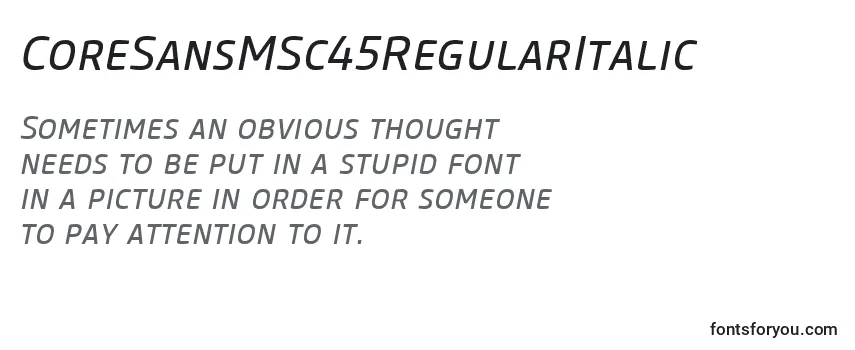 CoreSansMSc45RegularItalic Font